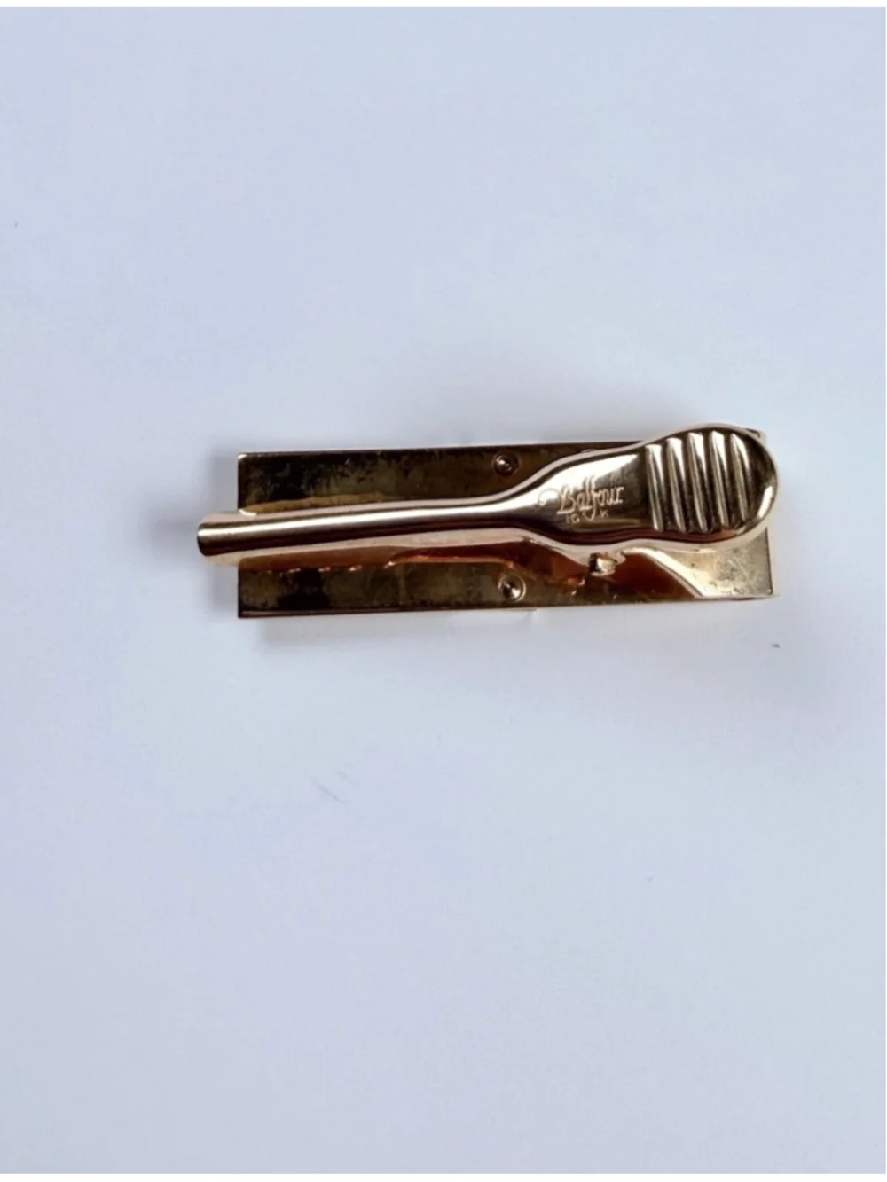 10K Gold Chase Bank Executive Wall Street Finance Balfour Tie Bar Shirt VTG Clip